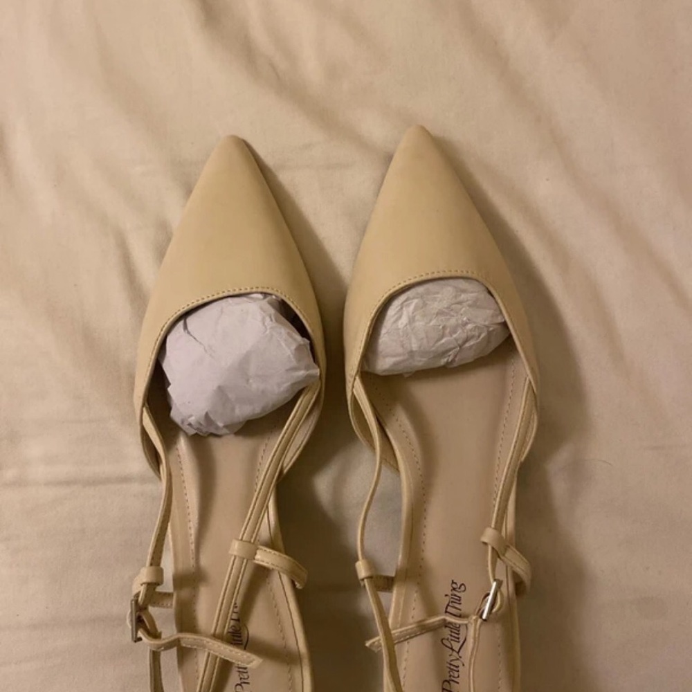 PrettyLittleThing Beige Pointed Flats